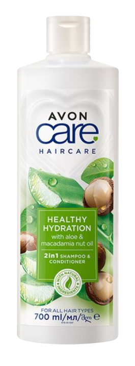 AVON CARE Shampoo&hoitoaine 2in1 aloe&macadamia öljy 700ml