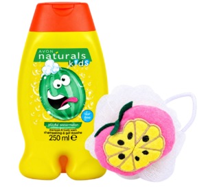 Naturals kids Grazy vesimeloni 2in1 Shampoo ja hoitoaine 250ml + pesusieni