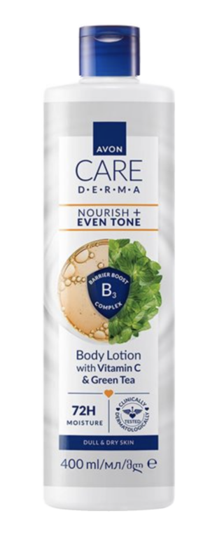 Avon Care Vartalovoide DERMA NOURISH + EVEN TONE väsyneelle ja kuivalle iholle vartalovoide 400ml