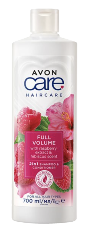 AVON CARE Shampoo&hoitoaine 2in1 vadelma&hibiscus 700ml