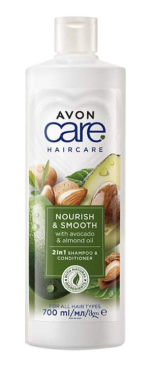 AVON CARE Shampoo&hoitoaine 2in1 Avocado&Manteliöljy 700ml