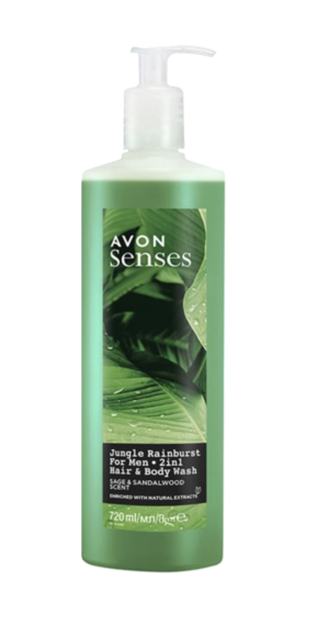 Senses Jungle Rainburst vartalon ja hiusten suihkugeeli Miehelle 720ml