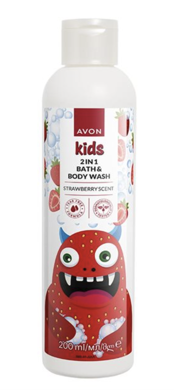 AVON Kids 2in1 Mansikkainen Shampoo & Hoitoaine 200ml