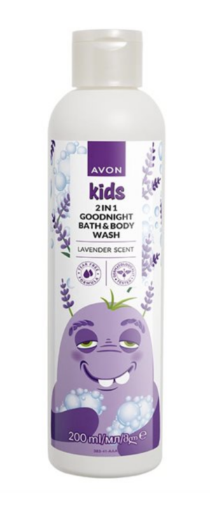 AVON Kids 2in1 Laventelinen vartalonpesuneste ja kylpyvaahto 200ml