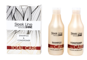 SLEEK LINE Total Care setti Shampoo 300ml + Hoitoaine 300ml