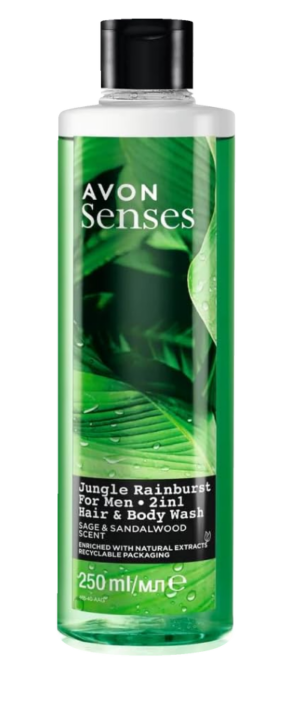 Senses Jungle Rainburst vartalon ja hiusten suihkugeeli Miehelle 250ml