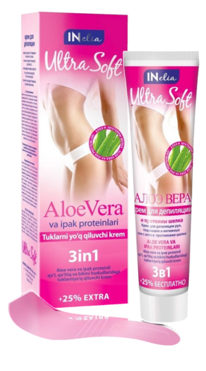 Ihokarvojen poistovoide säärille Ultra Soft Aloe Veralla & Silkkiproteiinilla 125 ml