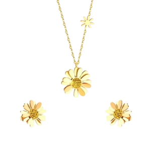 Korusetti Daisy Dream korvakorut + kaulakoru Ruostumaton teräs Zirkonkivillä Väri: Kulta