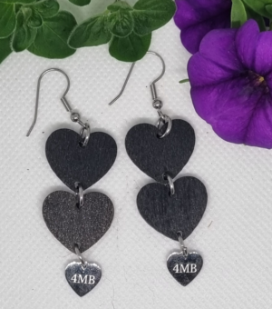 Black Heart Earrings - Mystery Heart