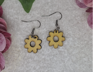 Earrings Flower Yellow 1 flower