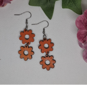 Earrings Flower Orange 2 flowers