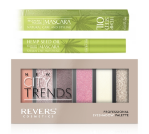 Luomiväripaletti 11 NEW CITY TRENDS & Hampunsiemenöljy Ripsiväri + sellofaanipakkaus