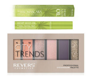 Luomiväripaletti 15 NEW CITY TRENDS & Hampunsiemenöljy Ripsiväri + sellofaanipakkaus